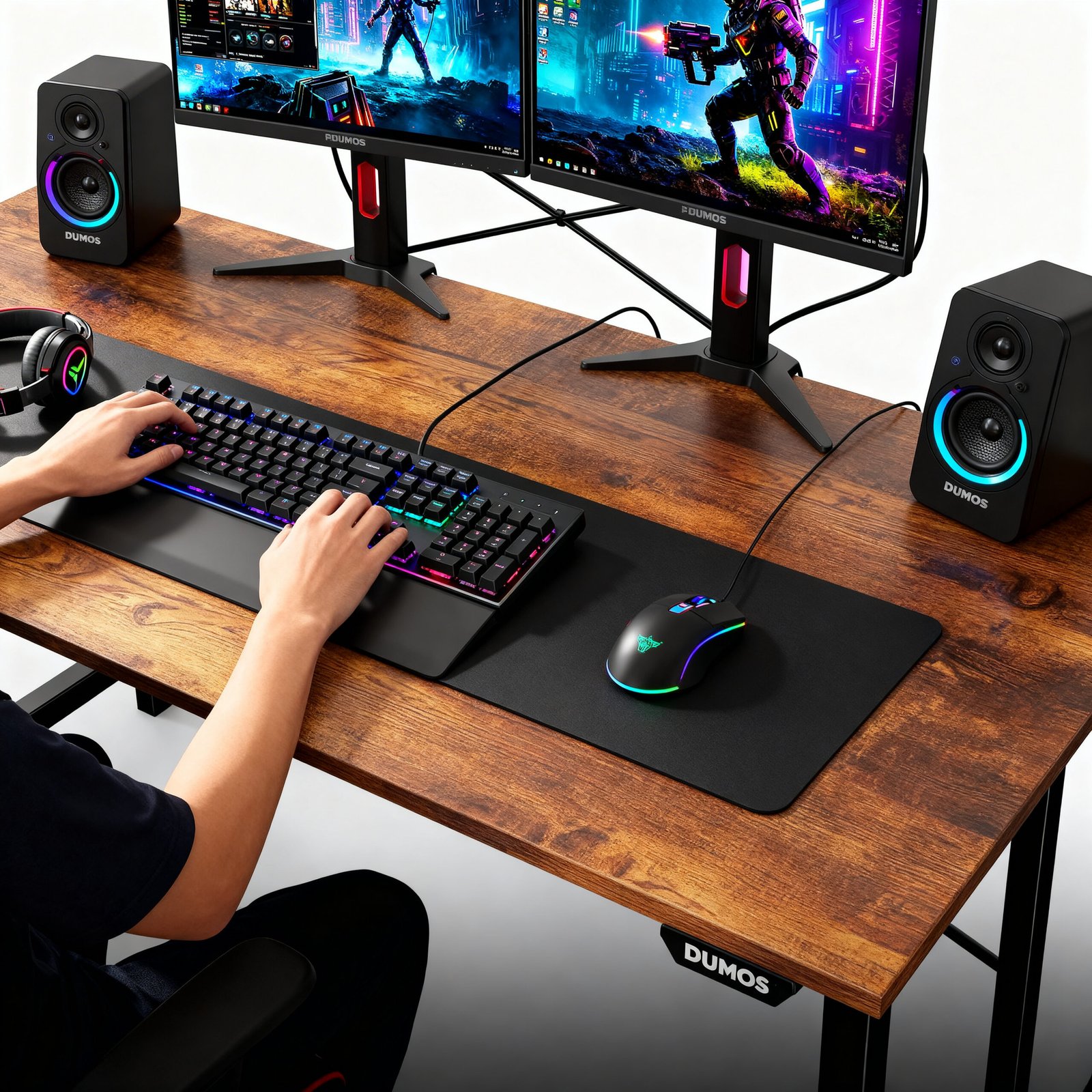 computer desk in action