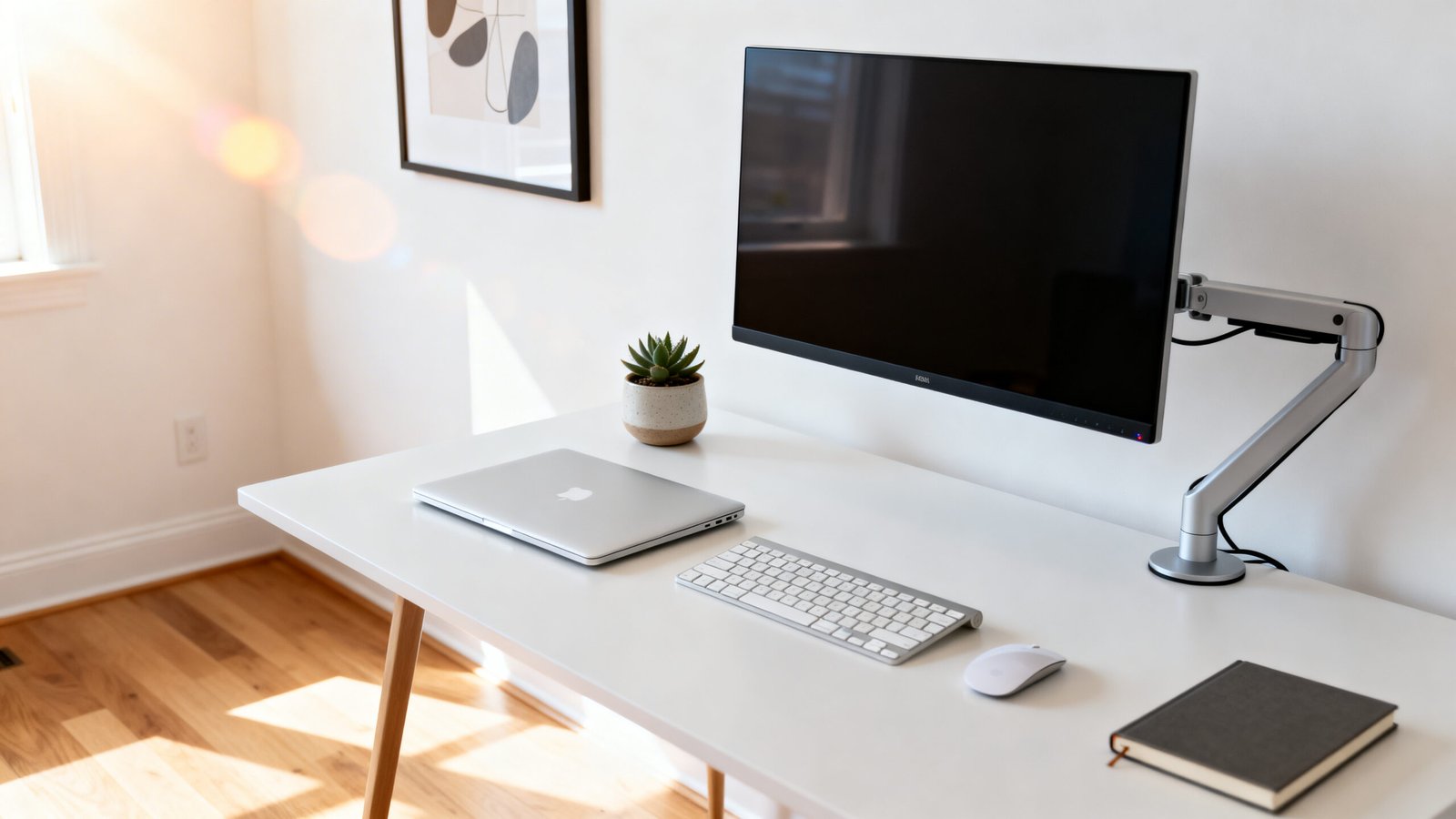 clutter free desk setup - Illustration 1