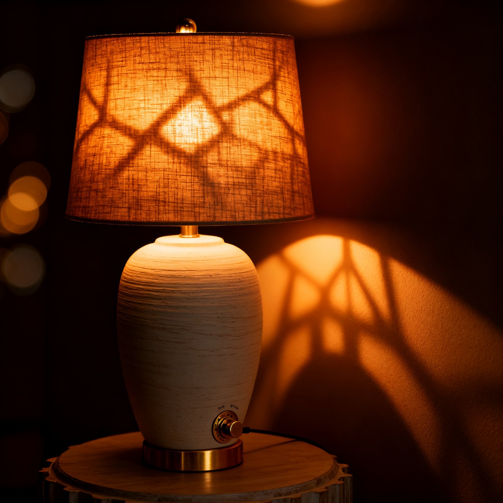 ceramic table lamp in action