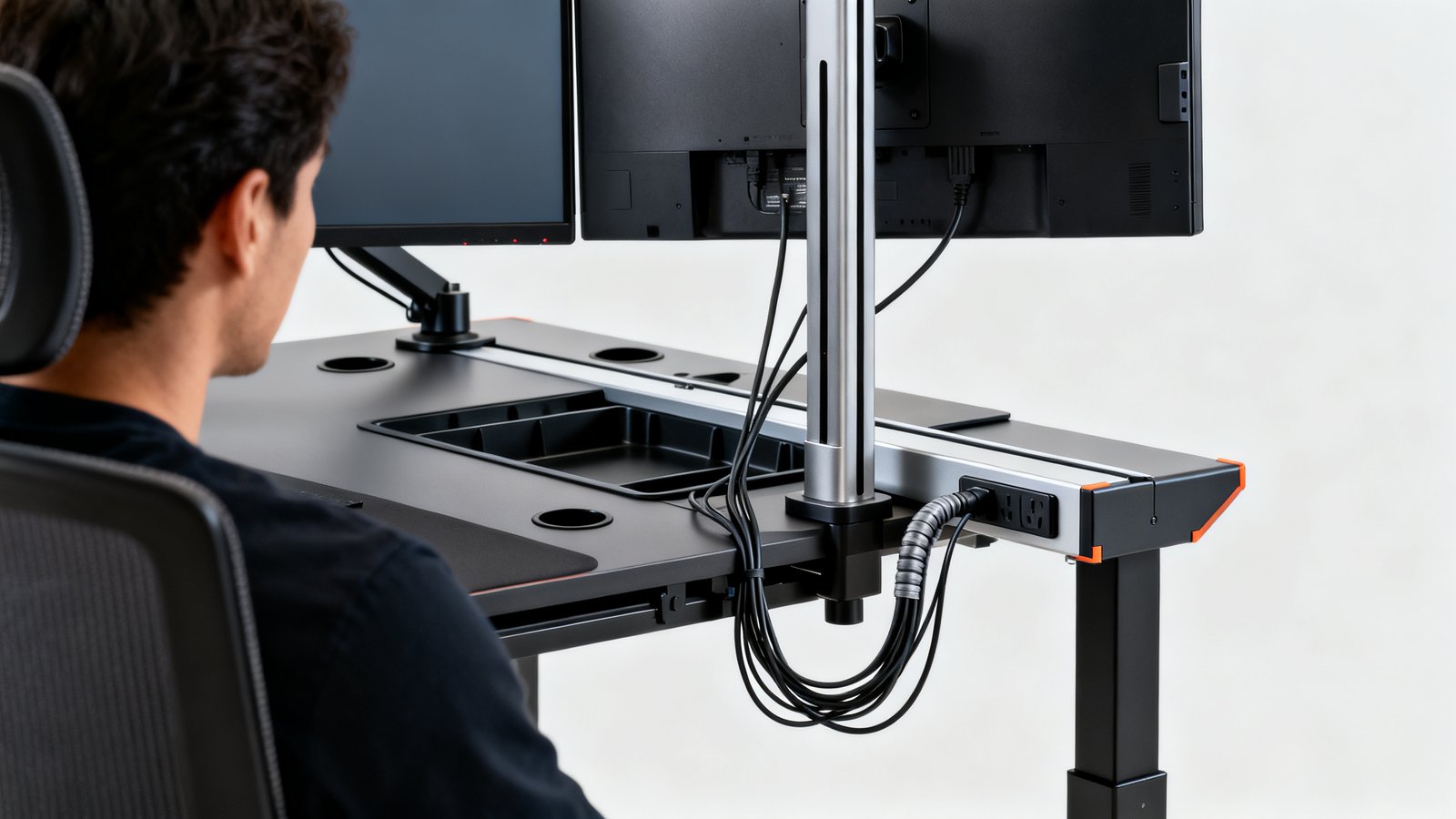 best l shaped desk dual monitor - Illustration 2